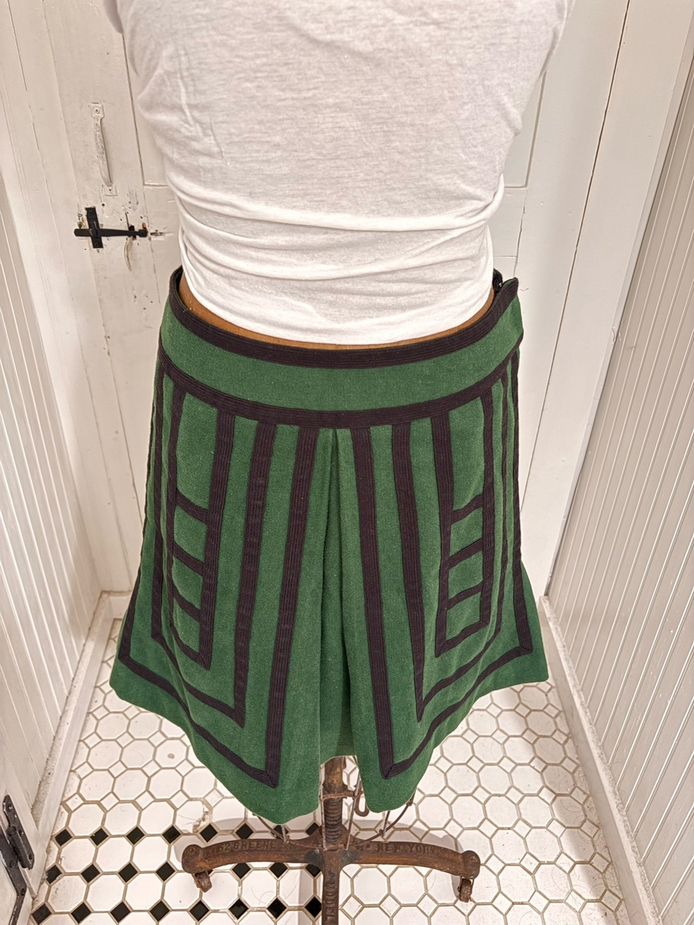 Vintage Anthropologie “Maeve” "Tsuga" Pleated Wool-Blend Skirt